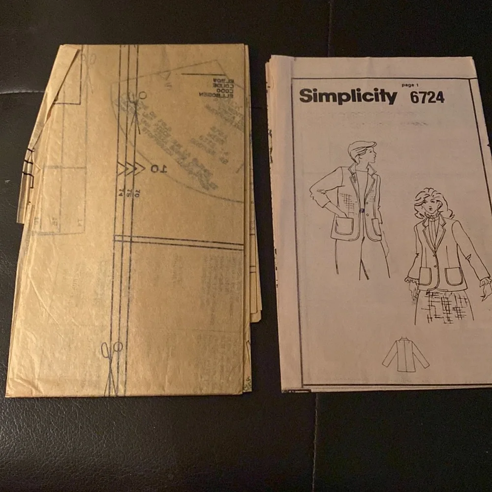 Simplicity 6724 Pattern Jacket Size 10 12 14 Miss Vintage